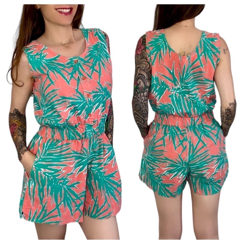 Vintage Retro Tiger Jungle Tank Top V Neck Low Cut Crop Top Handmade Sz Small